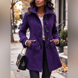 RUDSAK Purple Wool Pea Coat